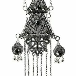 Restyle Necklaces Antique Silver Gothic Double Triangle Necklace
