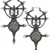 Restyle Antique Silver Gothic Vegvisir Earrings