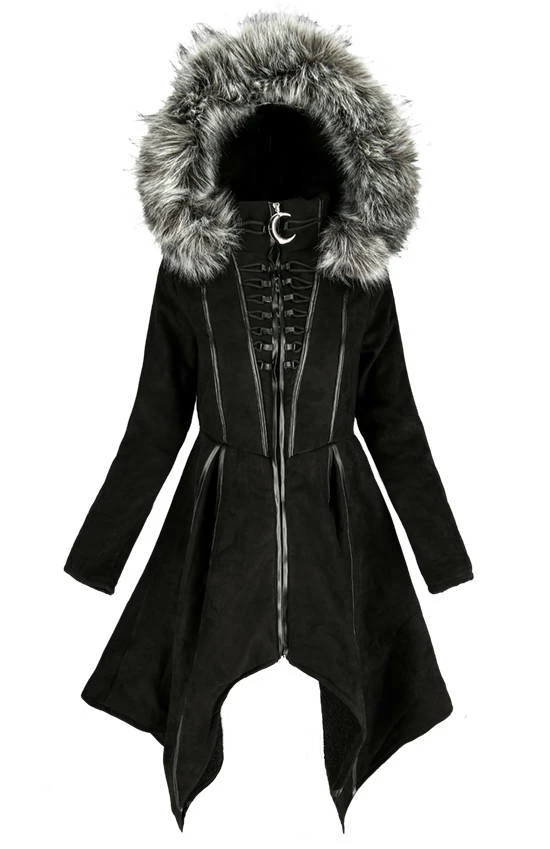 Restyle Coats Artificial Fur Oversized Hood Winter Gothic Coat 2 Restyle Coats Artificial Fur Oversized Hood Winter Gothic Coat - Image 2