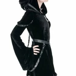 Restyle Jackets Asymmetrical Black Gothic Oversized Hoodie Moon Zipper Jacket -Restyle sale Shop asymmetrical black gothic oversized hoodie moon zipper jacket rebelsmarket 4