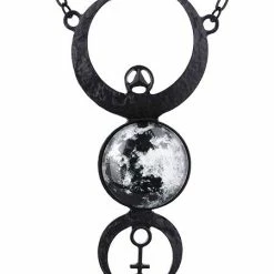 Restyle Necklaces Black Crescent Long Pendant Necklace