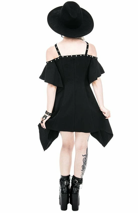 Restyle Dresses Black Gothic Asymmetrical Flared Short Sleeves Tunic Mini Dress 6 Restyle Dresses Black Gothic Asymmetrical Flared Short Sleeves Tunic Mini Dress - Image 6