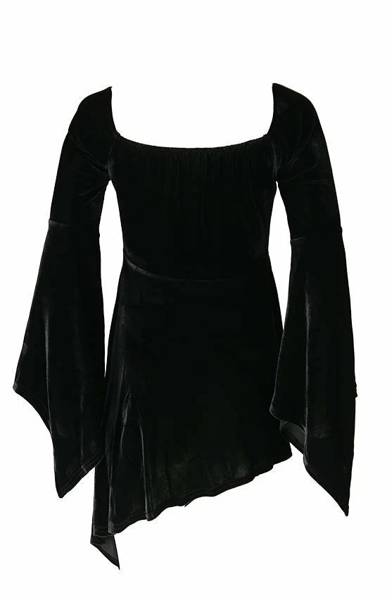 Restyle Dresses Black Gothic Asymmetrical Off-Shoulder Velvet Mini Dress 3 Restyle Dresses Black Gothic Asymmetrical Off-Shoulder Velvet Mini Dress - Image 3
