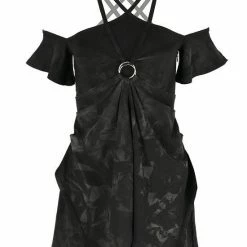 Restyle sale Shop -Restyle sale Shop black gothic asymmetrical strappy pentagram mini dress rebelsmarket 1