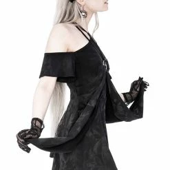 Restyle Dresses Black Gothic Asymmetrical Strappy Pentagram Mini Dress -Restyle sale Shop black gothic asymmetrical strappy pentagram mini dress rebelsmarket 5