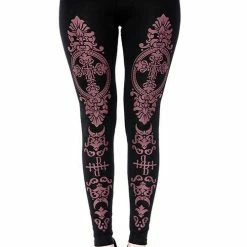 Restyle Black Gothic Baroque Frame Monogram Leggings