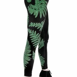 Restyle Black Gothic Elastic Waist Fern Forest Witch Leggings -Restyle sale Shop black gothic elastic waist fern forest witch leggings rebelsmarket 2