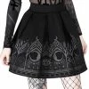 Restyle Skirts Black Gothic Fortune Teller Pleated Mini Skirt