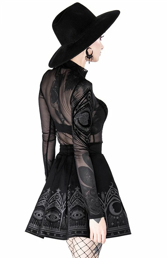 Restyle Skirts Black Gothic Fortune Teller Pleated Mini Skirt 4 Restyle Skirts Black Gothic Fortune Teller Pleated Mini Skirt - Image 4