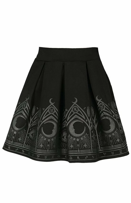 Restyle Skirts Black Gothic Fortune Teller Pleated Mini Skirt 6 Restyle Skirts Black Gothic Fortune Teller Pleated Mini Skirt - Image 6