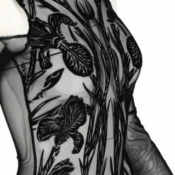 Restyle Standard Tops Black Gothic Iris Cold Shoulder Bodysuit -Restyle sale Shop black gothic iris cold shoulder bodysuit restyle rebelsmarket 4