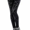 Restyle Black Gothic Leather Straps Pentagram Leggings