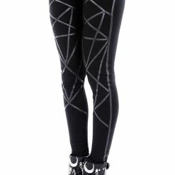 Restyle Black Gothic Leather Straps Pentagram Leggings -Restyle sale Shop black gothic leather straps pentagram leggings rebelsmarket 2