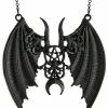 Restyle Necklaces Black Gothic Maleficent Pendant Bat Wings