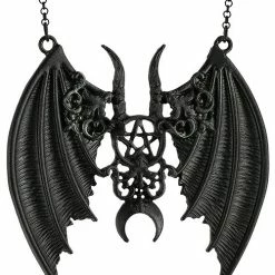 Restyle Necklaces Black Gothic Maleficent Pendant Bat Wings