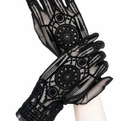Restyle Black Gothic Mesh Gloves With Cathedral Pattern -Restyle sale Shop black gothic mesh gloves with cathedral pattern rebelsmarket 4