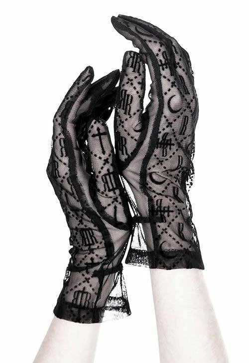 Restyle Black Gothic Mesh Luxurious Goth Gloves 4 Restyle Black Gothic Mesh Luxurious Goth Gloves - Image 4