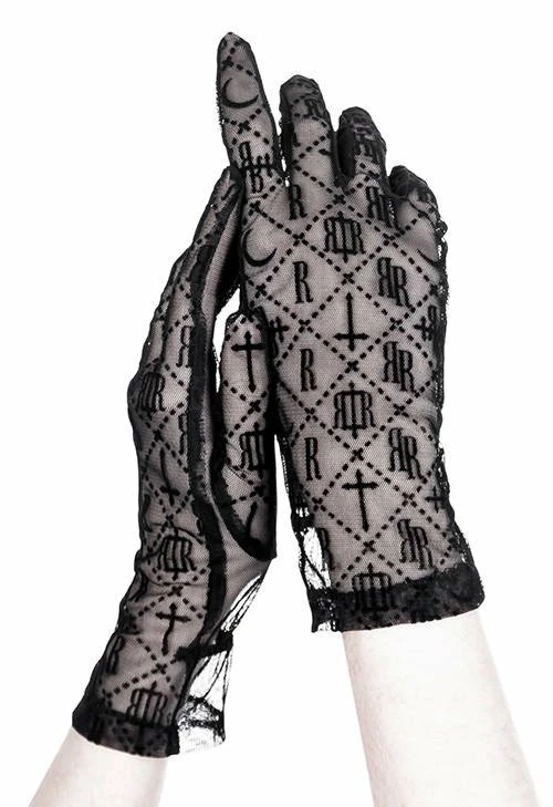 Restyle Black Gothic Mesh Luxurious Goth Gloves 5 Restyle Black Gothic Mesh Luxurious Goth Gloves - Image 5