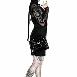 Restyle Dresses Black Gothic Mesh Moon Studded Suspender Corduroy Dress -Restyle sale Shop black gothic mesh moon studded suspender corduroy dress rebelsmarket 4