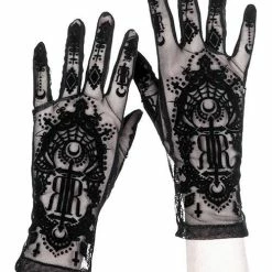 Restyle Gloves Black Gothic Mesh Saint Goth Sleeves -Restyle sale Shop black gothic mesh saint goth sleeves rebelsmarket 3