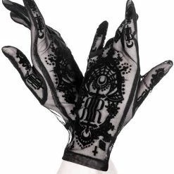 Restyle Gloves Black Gothic Mesh Saint Goth Sleeves -Restyle sale Shop black gothic mesh saint goth sleeves rebelsmarket 5