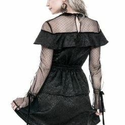 Restyle Dresses Black Gothic Mesh Sleeves Jacquard Layered Mini Dress 11 Restyle Dresses Black Gothic Mesh Sleeves Jacquard Layered Mini Dress -Restyle sale Shop black gothic mesh sleeves jacquard layered mini dress rebelsmarket 5