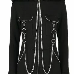 Restyle Jackets Black Gothic Oversized Hood Chained Long Jacket 11 Restyle Jackets Black Gothic Oversized Hood Chained Long Jacket -Restyle sale Shop black gothic oversized hood chained long jacket rebelsmarket 5