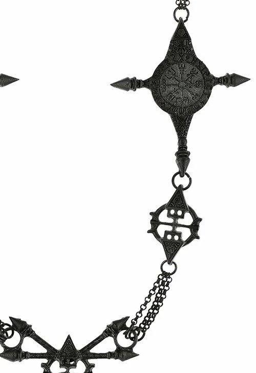 Restyle Necklaces Black Gothic Pagan Pendant Vegvisir Necklace 2 Restyle Necklaces Black Gothic Pagan Pendant Vegvisir Necklace - Image 2