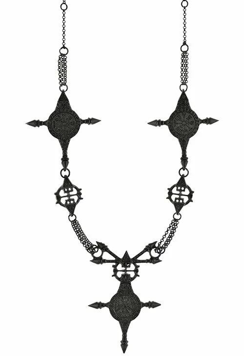 Restyle Necklaces Black Gothic Pagan Pendant Vegvisir Necklace 3 Restyle Necklaces Black Gothic Pagan Pendant Vegvisir Necklace - Image 3