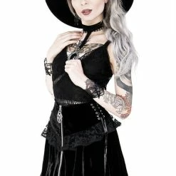 Restyle Standard Tops Black Gothic Pentagram Transparent Belt Peplum Lace Top 11 Restyle Standard Tops Black Gothic Pentagram Transparent Belt Peplum Lace Top -Restyle sale Shop black gothic pentagram transparent belt peplum lace top rebelsmarket 5