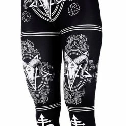 Restyle Black Gothic Ram Skulls Pentagrams Leviatan Crosses Leggings -Restyle sale Shop black gothic ram skulls pentagrams leviatan crosses leggings rebelsmarket 3