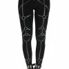 Restyle Black Gothic Rings Geometric Leather Straps Leggings