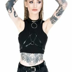 Restyle Standard Tops Black Gothic Sleeveless Villain Harness Crop Top 8 Restyle Standard Tops Black Gothic Sleeveless Villain Harness Crop Top -Restyle sale Shop black gothic sleeveless villain harness crop top rebelsmarket 2