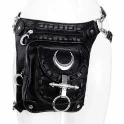 Restyle Bags & Backpacks Black Gothic Utility Belt Hip Bag With Pockets Moon Bag -Restyle sale Shop black gothic utility belt hip bag with pockets moon bag restyle rebelsmarket 5