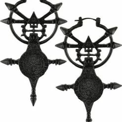 Restyle Black Gothic Vegvisir Earrings