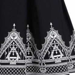 Restyle Skirts Black Henna Pattern Gothic Symbol Moon Pleated Mini Skirt -Restyle sale Shop black henna pattern gothic symbol moon pleated mini skirt rebelsmarket 3