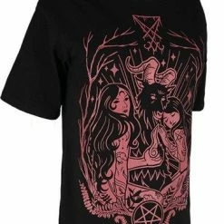 Restyle T-Shirts Black Oversized T-shirt Lucifers Burgundy -Restyle sale Shop black oversized t shirt lucifer burgundy rebelsmarket 2