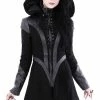 Restyle Coats Black Winter Jacket With Pockets Detachable Hood