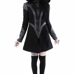 Restyle Coats Black Winter Jacket With Pockets Detachable Hood -Restyle sale Shop black winter jacket with pockets detachable hood restyle rebelsmarket 2