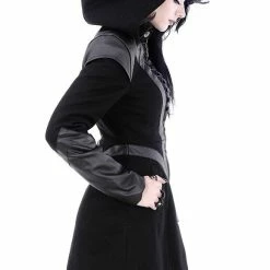 Restyle Coats Black Winter Jacket With Pockets Detachable Hood -Restyle sale Shop black winter jacket with pockets detachable hood restyle rebelsmarket 5