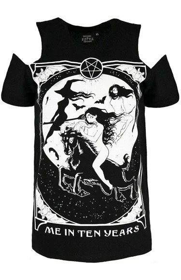 Restyle T-Shirts Black Witches Me In Ten Years Cold Shoulder T-shirt 6 Restyle T-Shirts Black Witches Me In Ten Years Cold Shoulder T-shirt - Image 6