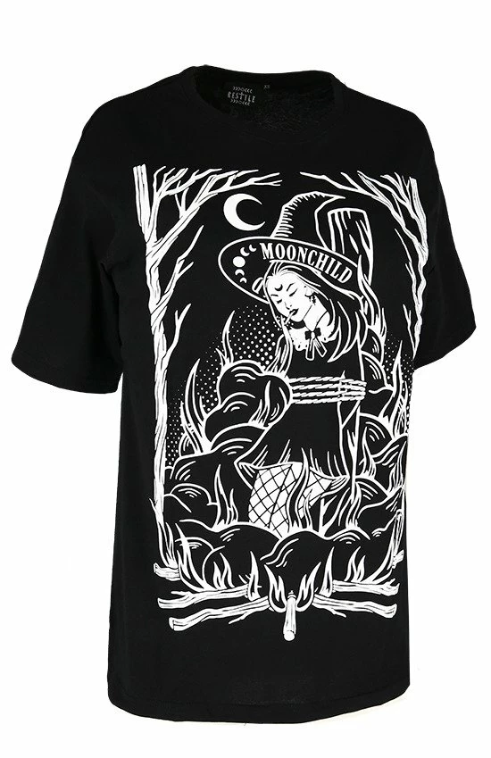 Restyle T-Shirts Burn The Witch Oversized Gothic Black T-shirt 3 Restyle T-Shirts Burn The Witch Oversized Gothic Black T-shirt - Image 3