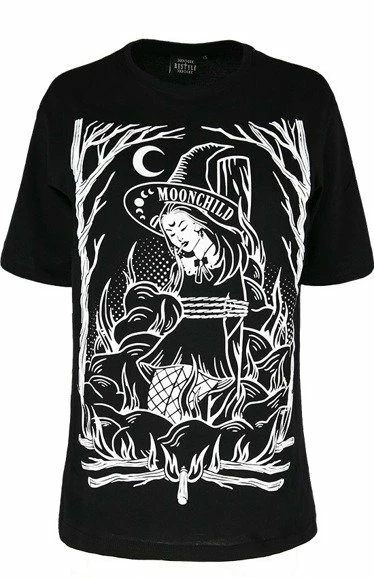 Restyle T-Shirts Burn The Witch Oversized Gothic Black T-shirt 1 Restyle T-Shirts Burn The Witch Oversized Gothic Black T-shirt