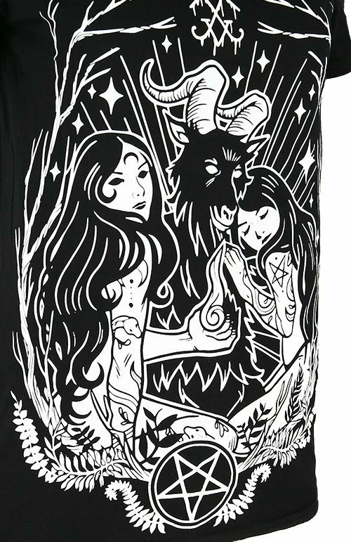 Restyle T-Shirts Cold Shoulder Lucifer Occult Goth T-shirt 2 Restyle T-Shirts Cold Shoulder Lucifer Occult Goth T-shirt - Image 2