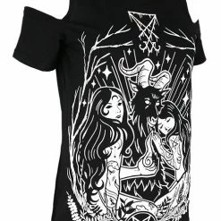 Restyle T-Shirts Cold Shoulder Lucifer Occult Goth T-shirt 5 Restyle T-Shirts Cold Shoulder Lucifer Occult Goth T-shirt -Restyle sale Shop cold shoulder lucifer occult goth t shirt rebelsmarket 2