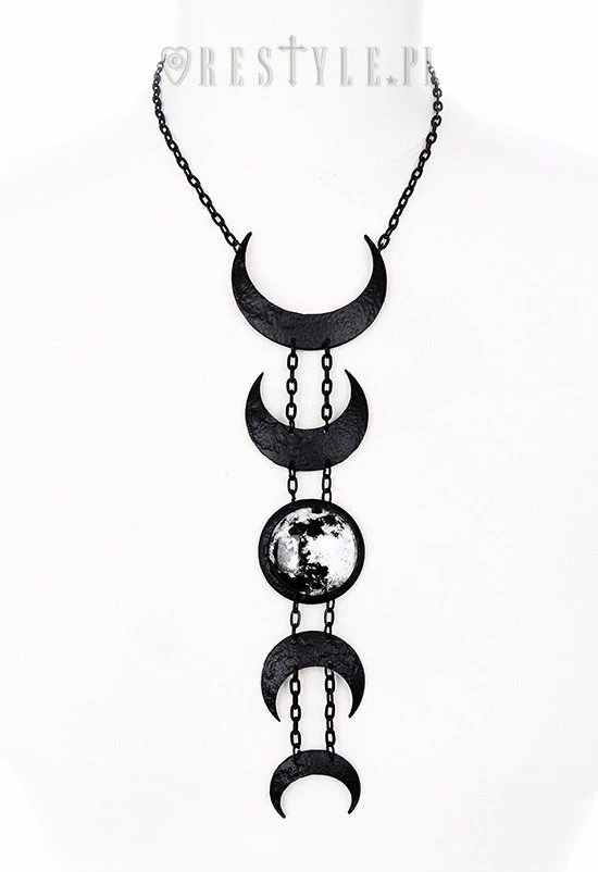 Restyle Necklaces Crescent Long Pendant Occult Jewelry Luna "Lunar Black Necklace" 2 Restyle Necklaces Crescent Long Pendant Occult Jewelry Luna "Lunar Black Necklace" - Image 2