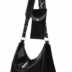 Restyle Purses & Handbags Croissant Logo Patchwork Black Crescent Purse -Restyle sale Shop croissant logo patchwork black crescent purse rebelsmarket 3