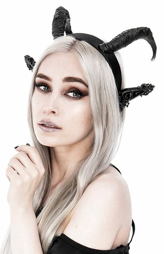 Restyle Hair Accessories Dark Elf Gothic Headpiece With Horns And Ears 3 Restyle Hair Accessories Dark Elf Gothic Headpiece With Horns And Ears - Image 3