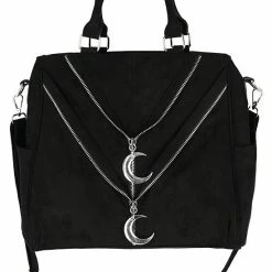 Restyle Purses & Handbags Double Zipped Moon Gothic Shopper Handbag