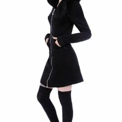 Restyle Jackets Faux Leather Trimming Black Gothic Oversized Layered Hood Long Jacket 7 Restyle Jackets Faux Leather Trimming Black Gothic Oversized Layered Hood Long Jacket -Restyle sale Shop faux leather trimming black gothic oversized layered hood long jacket rebelsmarket 2